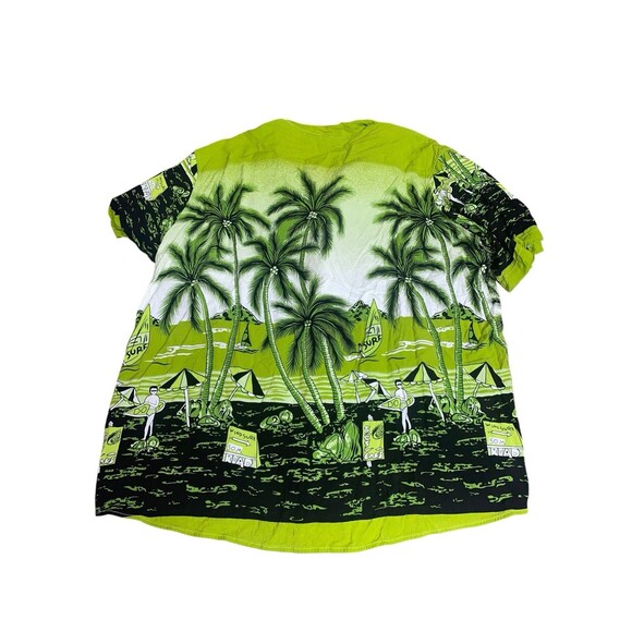 Design In Italy Hawaiian Shirt Men's Size XL Tropical Green Black White - Picture 2 of 3